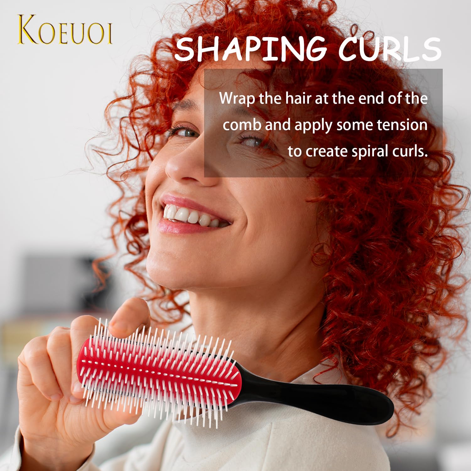 2 Pcs 9 Row Classic Styling Curly Hair Brush for Detangling, Separating, Shaping. For Women and Men Wet or Dry Hair.
