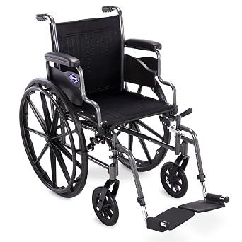 Invacare Wheelchairs for Adults, Flip-Back Padded Desk-Length Arm, Swing-Away Footrests, Portable, Folding, Lightweight Design, Vinyl Upholstery, 16-Inch Seat, 300-lb Capacity Manual Wheelchair