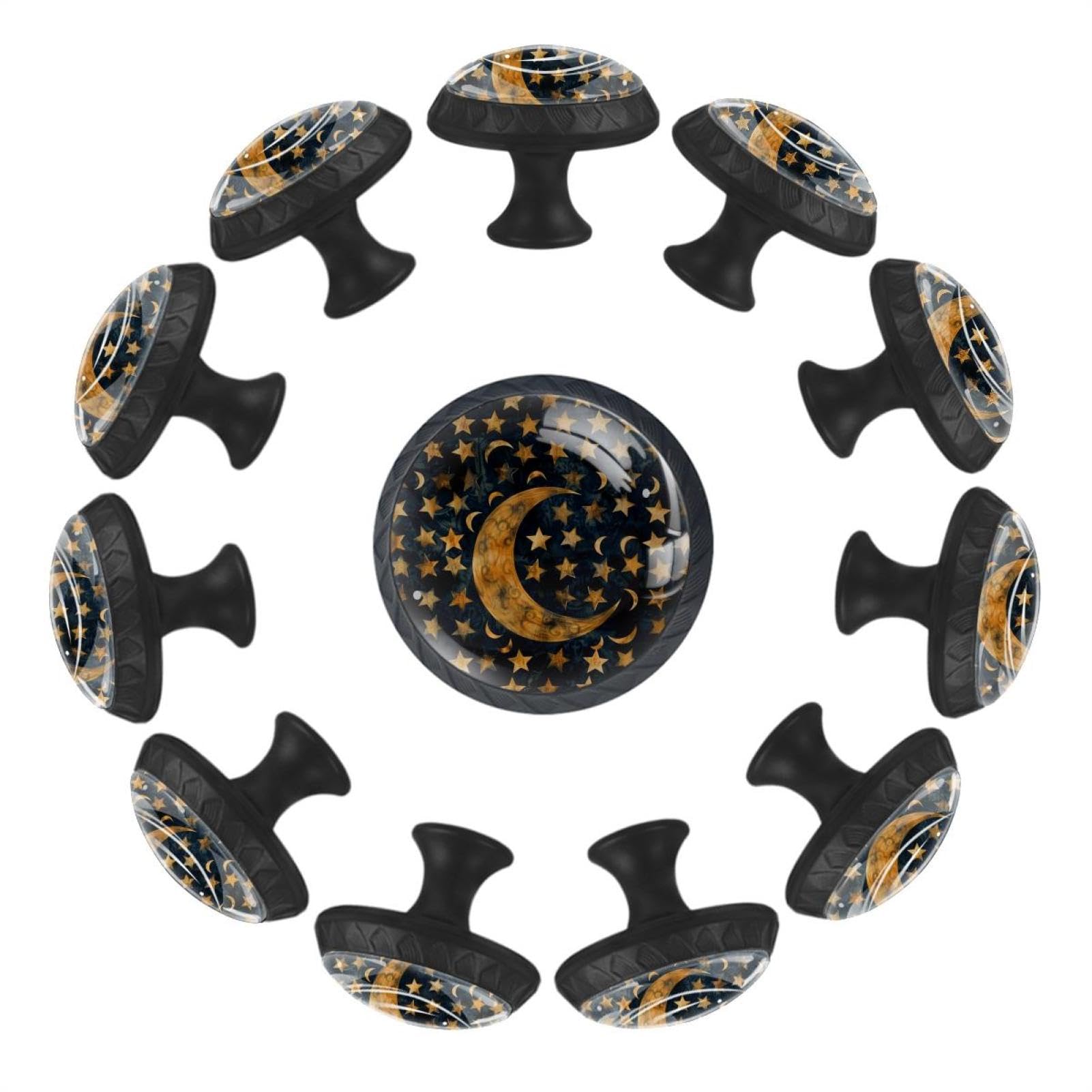 Boutons ronds en verre cristal lune et étoile pour illuminer la chambre d'enfant