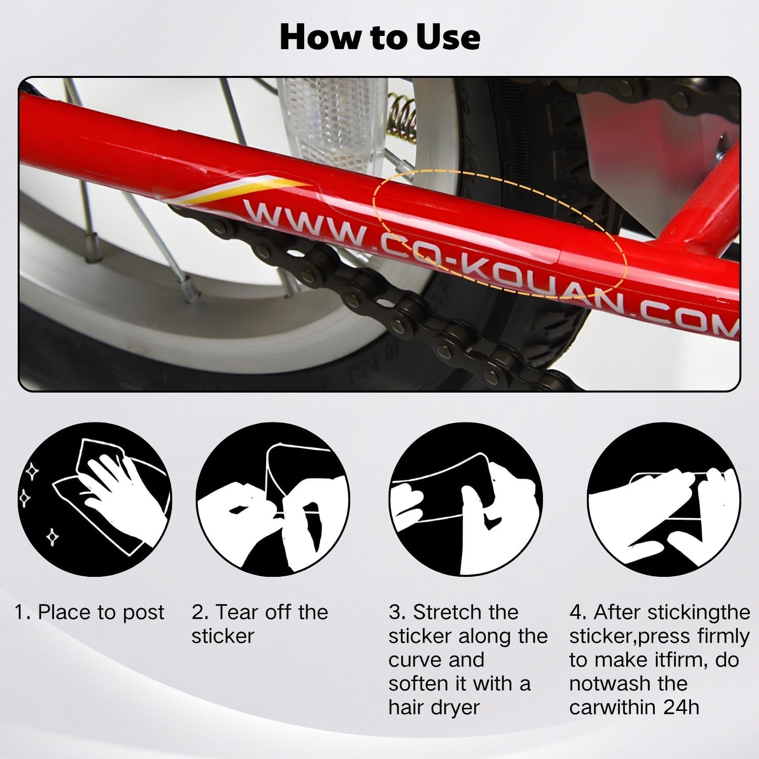 GLPRKOW 3 Pièces Protection Cadre Vélo Autocollants en Carbone, Protection Cadre Vélo Autocollants, Film de Protection Cadre Vélo, Autocollants de Protection Vélo, pour Vélo, VTT etc