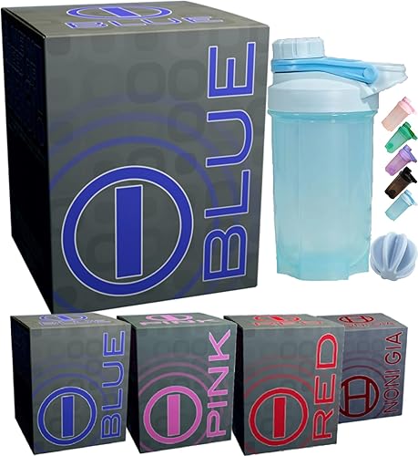 Miniatura 1 de Shaker Bottle 12 onzas (el color puede variar) como bono para 11 palitos bHIP i-Blue Energy Blend para adultos (juego de 12 piezas)
