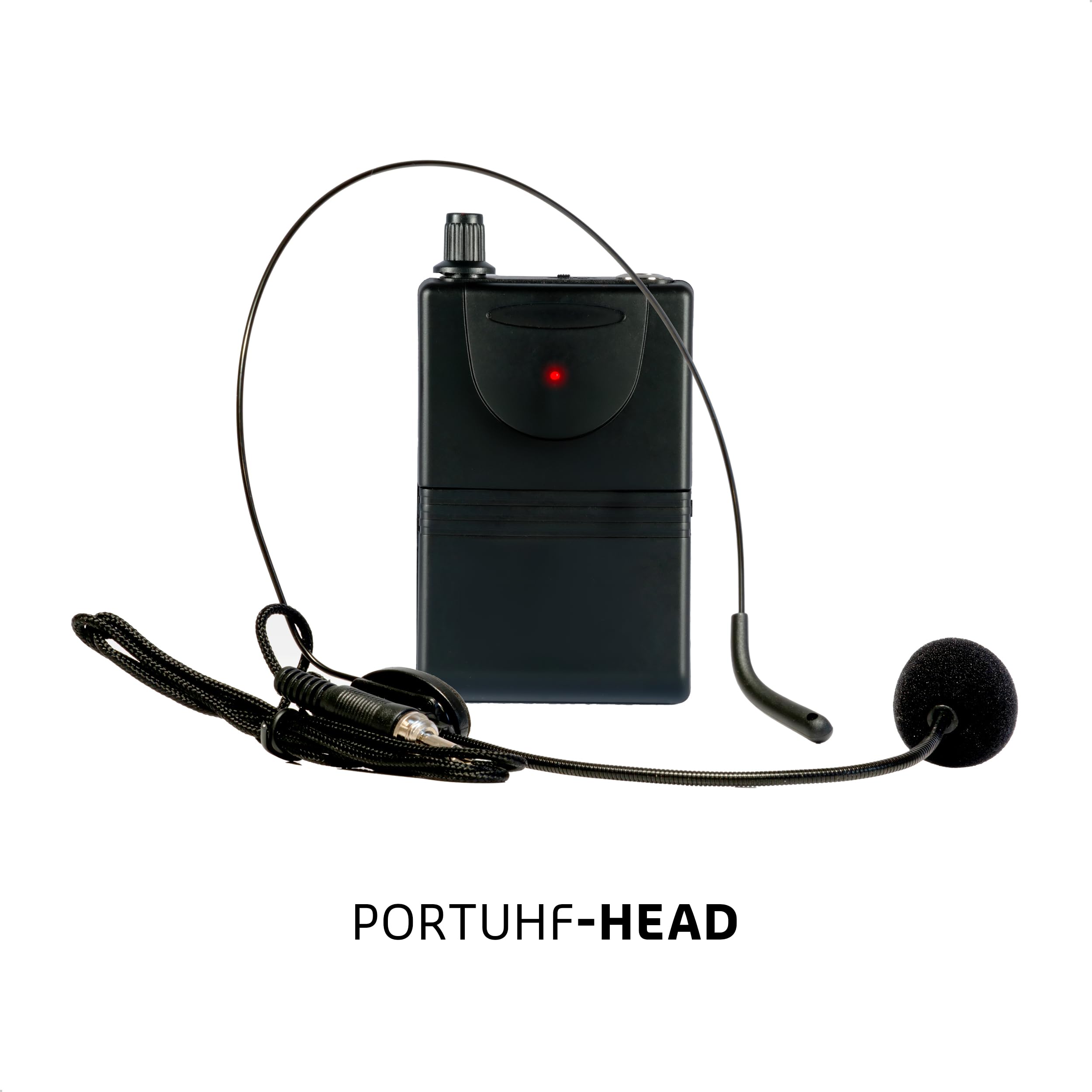 Ibiza - PORTUHF-Head - Micrófono de Diadema con transmisor de petaca UHF 863MHz - Funciona con Pilas - Inalámbrico - Largo Alcance - Micrófono de Diadema