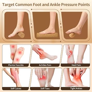 Cork Wobble Balance Board for Adults – 4-in-1 Set with Detachable Cork Yoga Block, Roller, Massage & Peanut Balls – Ankle Balance Board for Foot Strength, Stability, Home Physio & Rehabilitation