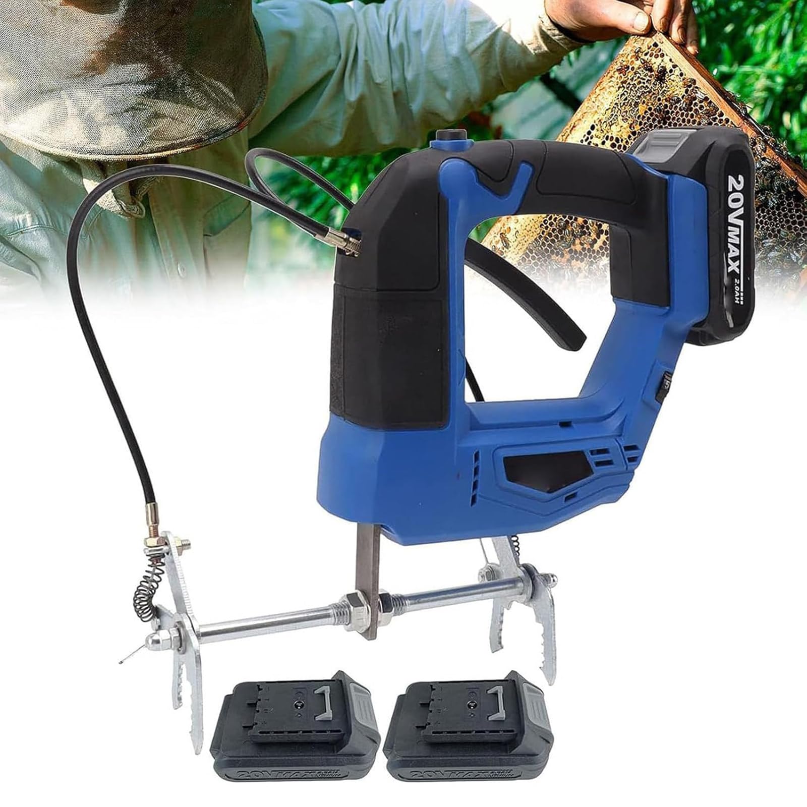 Tragbare Wiederaufladbare Bienen-Schüttelmaschine, Bienenstock-Entnahme-Vibrator 20V, Bienen-Vibrator, Bienenstockrahmen-Vibrator, Imkerei-Werkzeuge