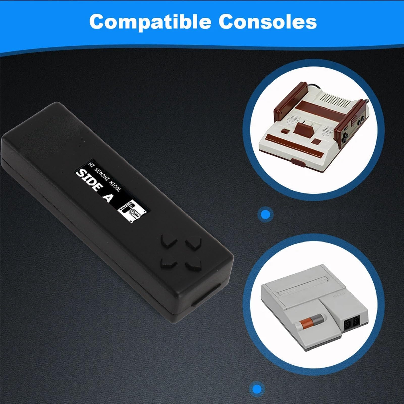 Cable Adaptador para el Famicom Disk System, Compatible con Dos Consolas Famicom AN 505 RO BK B R; Cable emulador FDSKey con Tarjeta de Almacenamiento Micro de 4 GB; Adaptador de (Negra)