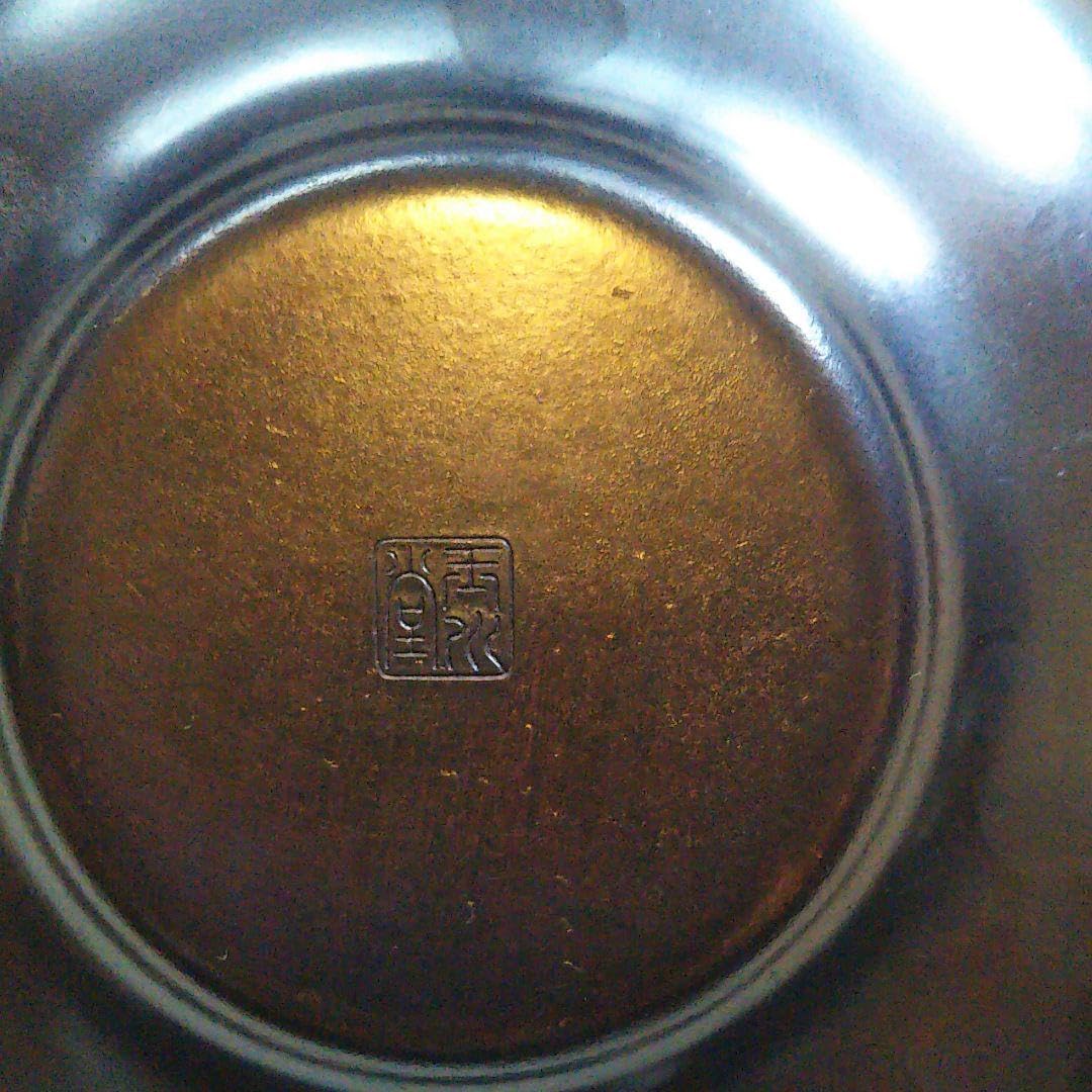 銅器茶托絵変わり 5枚セット、三右エ門在銘 銅器茶托絵変わり 5枚