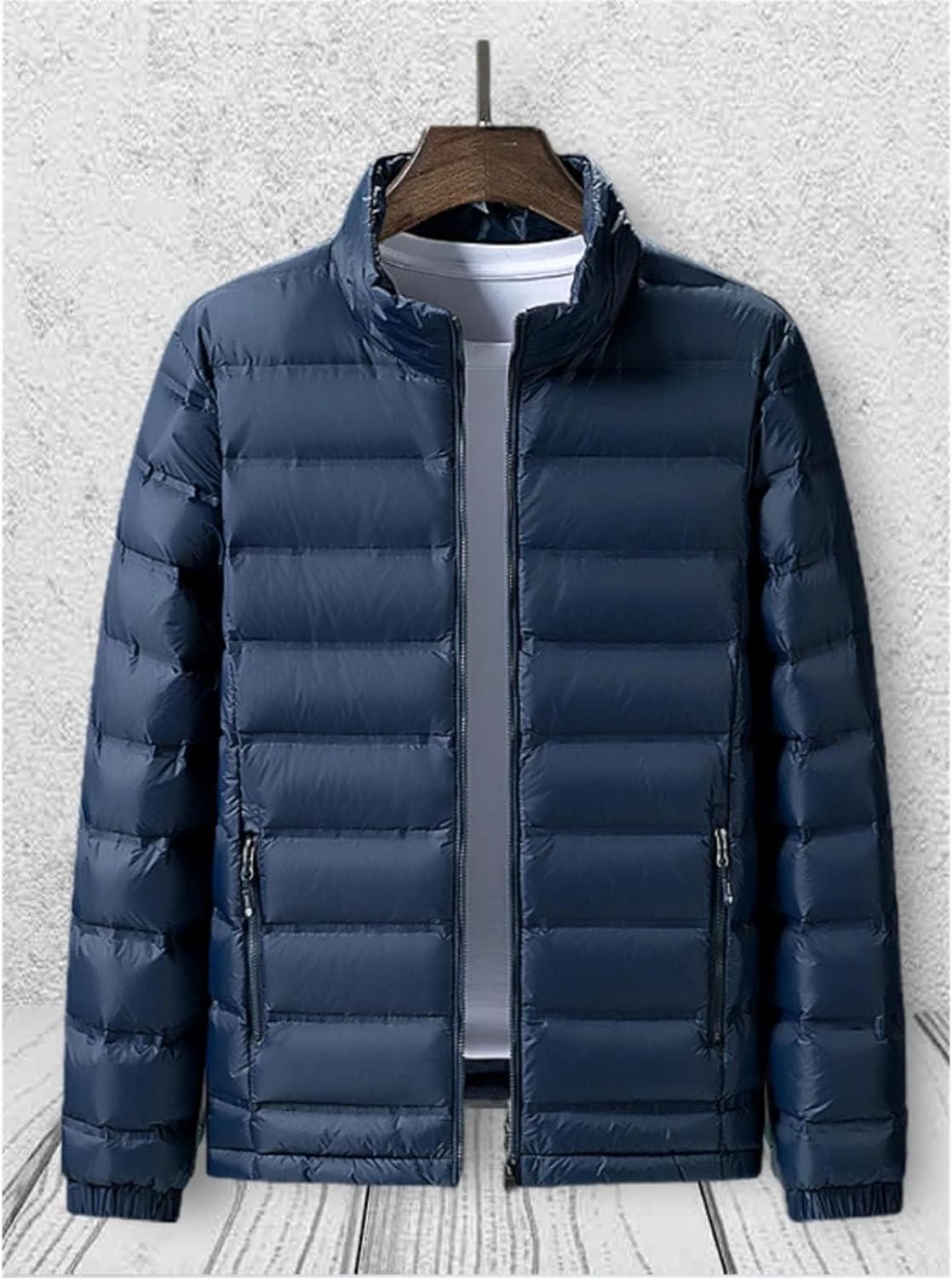 Men's down jacket white duck down thickened coat stand collar casual windbreaker warm coat plus size