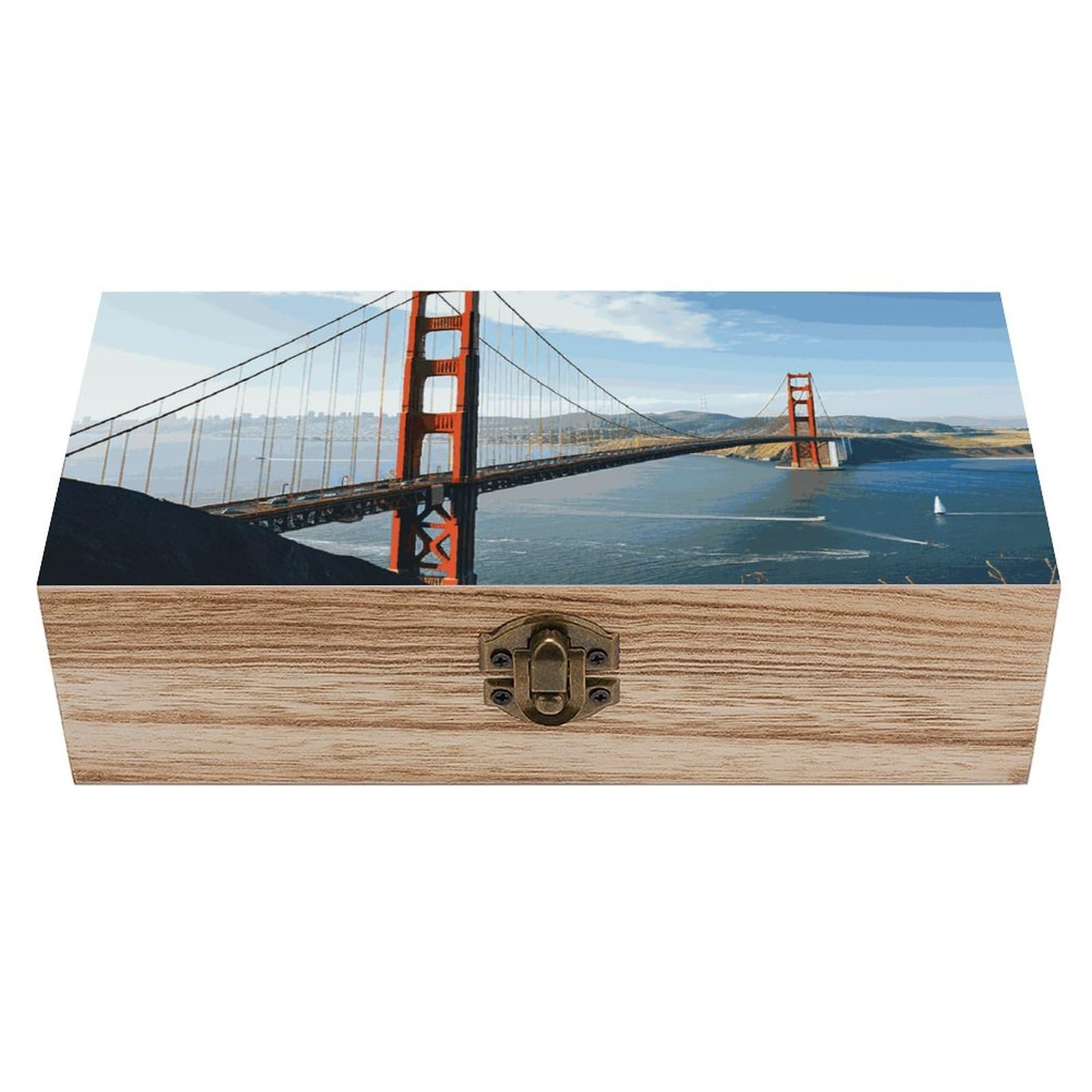 Boîte en bois San Francisco et coffret de rangement design unique
