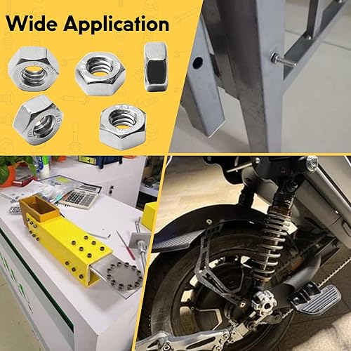 Miniatura 7 de 100 tuercas hexagonales 14-20, acero inoxidable 304, accionamiento hexagonal, cierres de tuercas UNC, tuerca de repuesto con funda de plástico para