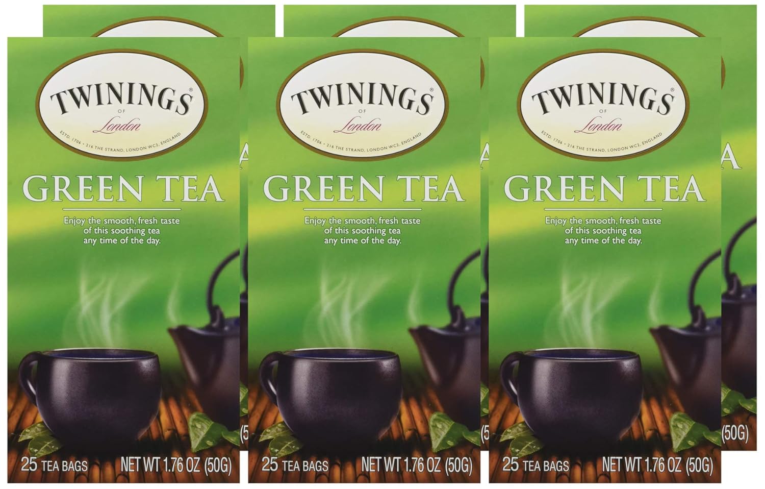 Twinings Green Tea, 25 Count (Pack of 6)