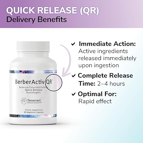 Miniatura 5 de BerberActiv-QR - Suplemento de apoyo inmunológico de berberina, apoya la salud del hígado, la salud cardíaca, el metabolismo de la glucosa y el