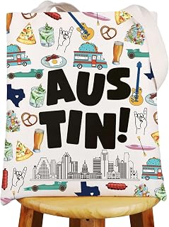 JNIAP Austin Texas Tote Bag Austin Trip Gifts Austin Souvenirs Gifts Austin Texas Shoulder Bag Austin Grocery Bag