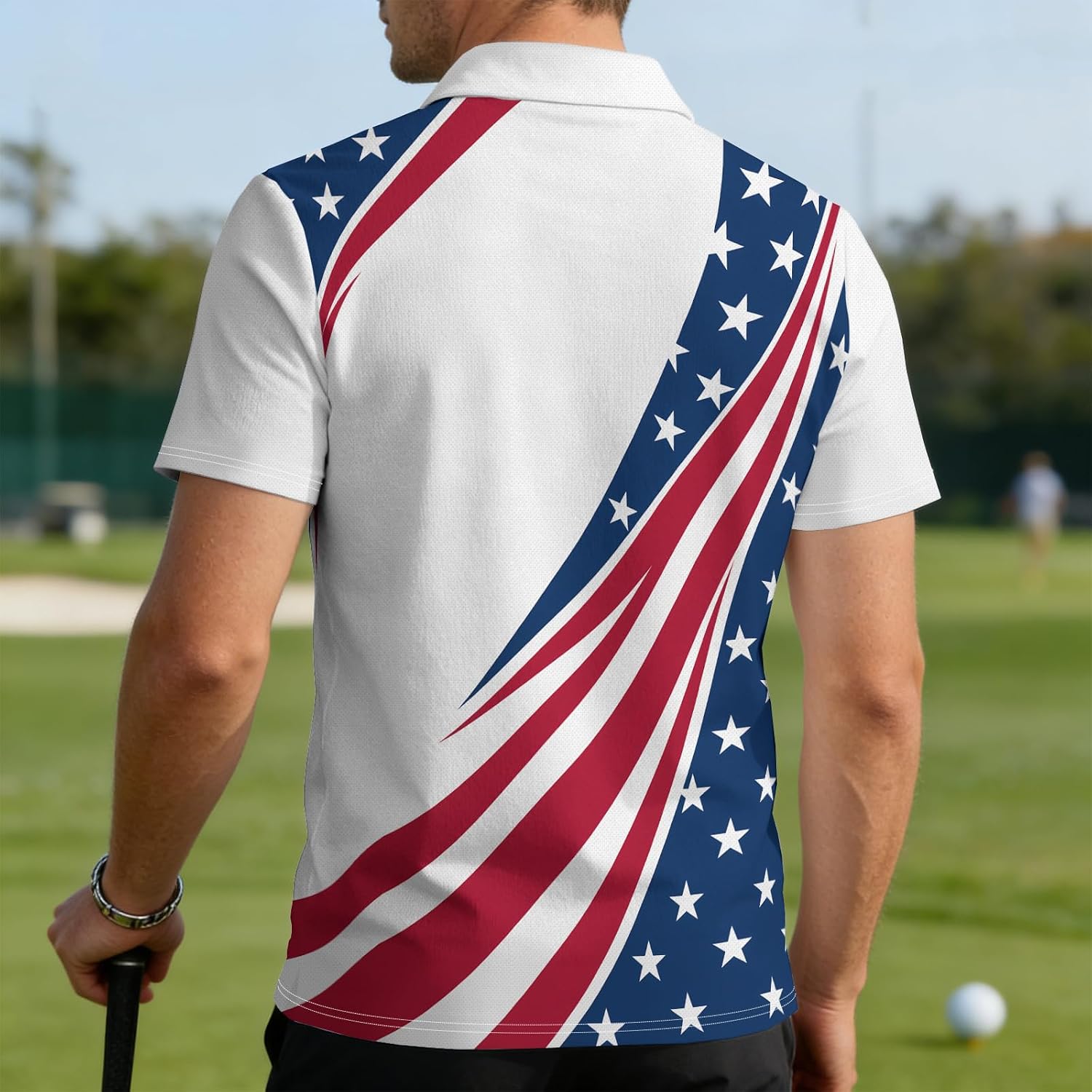 Men's Novelty Polo Shirts Golf Shirt for Men Shirts Short Sleeve Moisture Wicking Casual Top