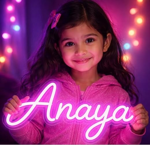Customize Neon for Kids Birthday with Name Personalized LED Neon Wall Light, Child Name Light for Bedroom, Playroom, Nurse