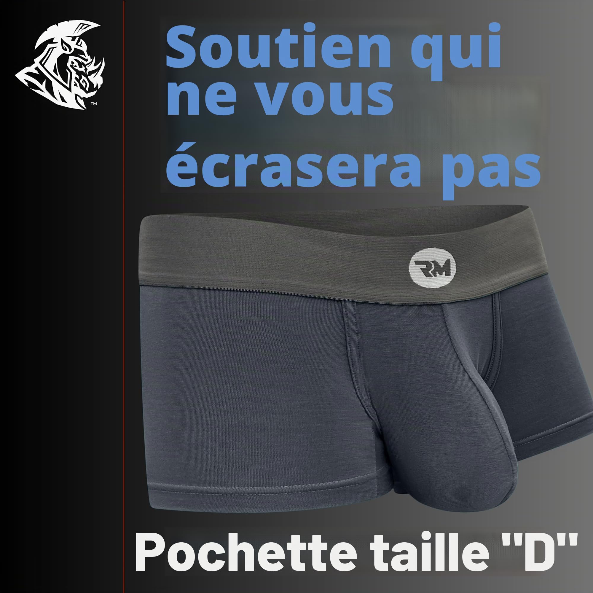 RM Real Men Lot de 3 Boxers pour Homme avec Pochette en Modal