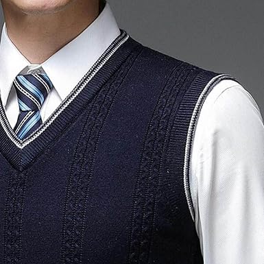 PODOLIXIA Gilet Homme Tricot Sans Manches Col V Doublure Peluche – Chaud, Élégant Et Confortable Pour L'Hiver