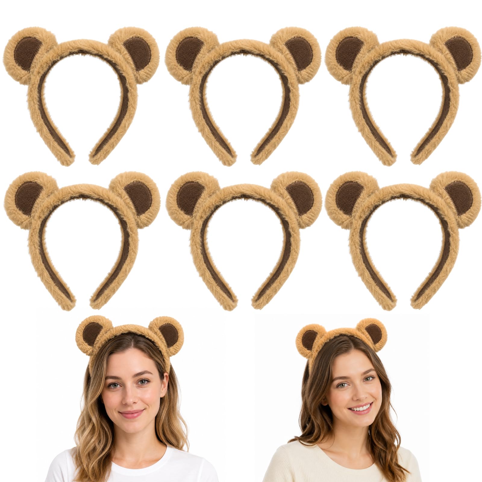 Bear Ears Headband, Halloween Headband, 6 Pcs Party Costume Accessories