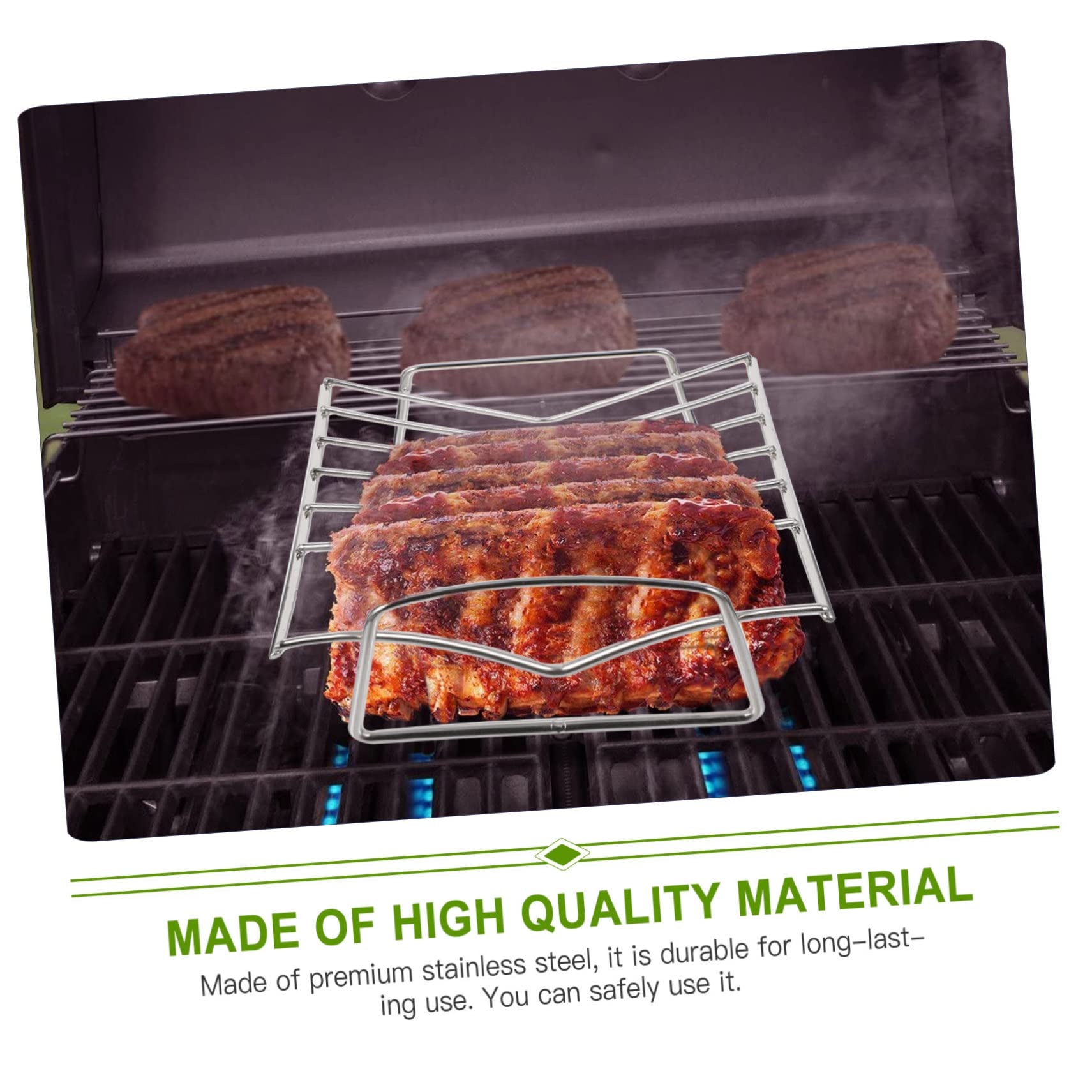 Ganchos para Parrilla de Barbacoa y Soporte para Muslos de Pollo - Costillas fáciles de Asar para una Barbacoa Herramienta Esencial para cocinar Carne al Aire Libre.