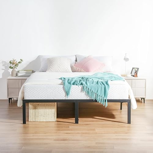Miniatura 3 de Marco de cama con tablas de acero resistente T-3000 de 18 pulgadas de Olee Sleep Acero Negro