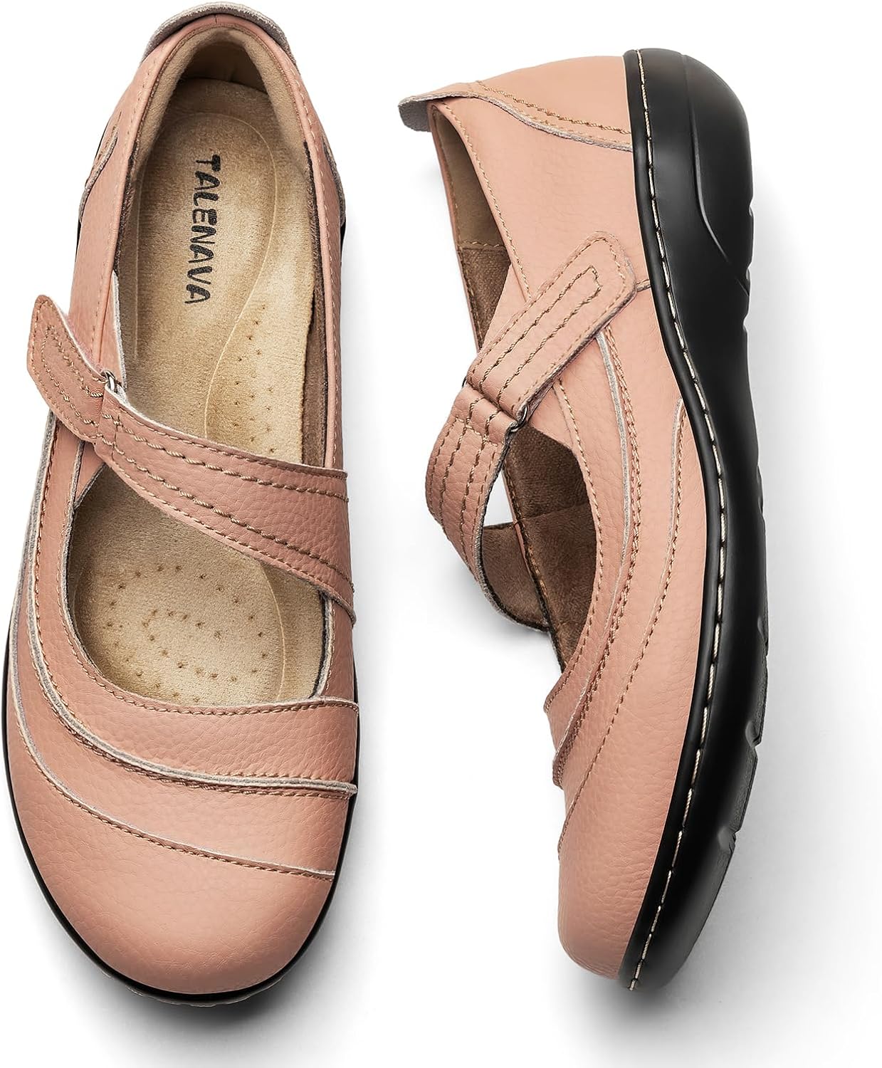 Women's Comfortable & Lightweight Leather Mary Jane Flats Versatile Business Casual Dress Shoes Work Office Cute Stylish Everyday Walking Shoes - Image 8