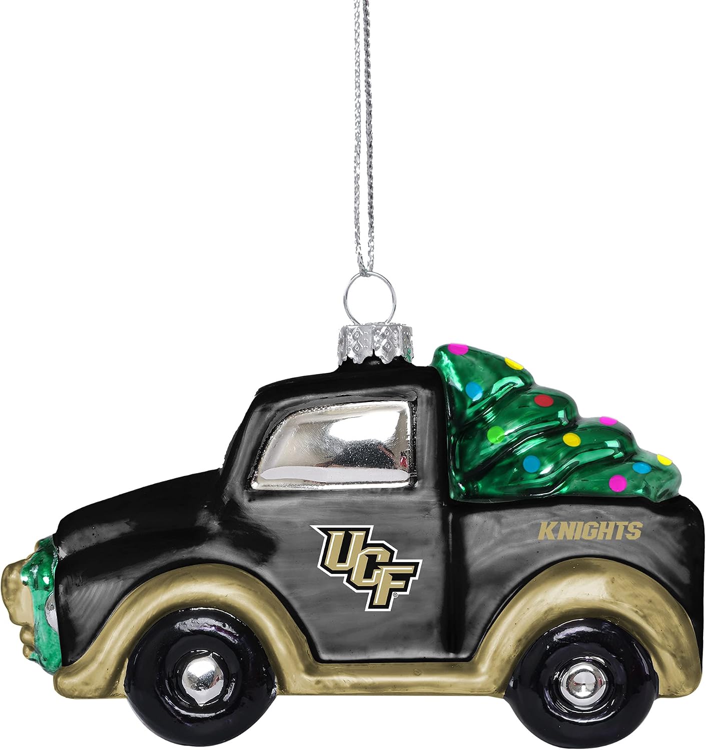 FOCO NCAA Unisex-Adult NCAA Team Logo Hanging Tree Holiday Blown Glass Truck Ornament