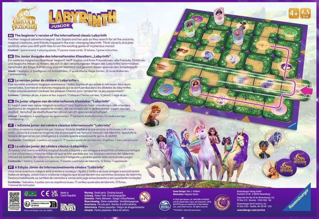 Ravensburger Unicorn Academy Labyrinth Junior Board Game - Family Classic for Fans of the Popular Adventure Series - 2-4 Players - Kids Ages 4 and Up image 2