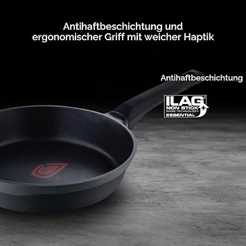 MasterPRO Gastro Reeco 11-Piece Set 20 24 and 28 cm Frying Pans 20 24 and 28 cm Saucepans and 16 cm Saucepan with Lid Recycled Cast Aluminium Heatdot Non-Stick Coating Black