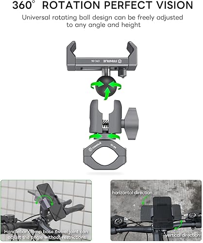 Miniatura 8 de FANAUE Soporte de teléfono para motocicleta con adaptador de cabeza esférica de 1 pulgada, soporte de aluminio para teléfono para manillar, clip de