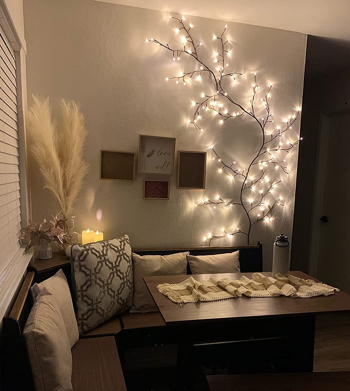 Verlichte wilgenrank, 8 flitsmodel twinkelende boom wandlampen, 160 leds verlichte boomtaklampen voor muurhoekdecoratie, 2,6 m flexibele betoverde wilgenwijnstok