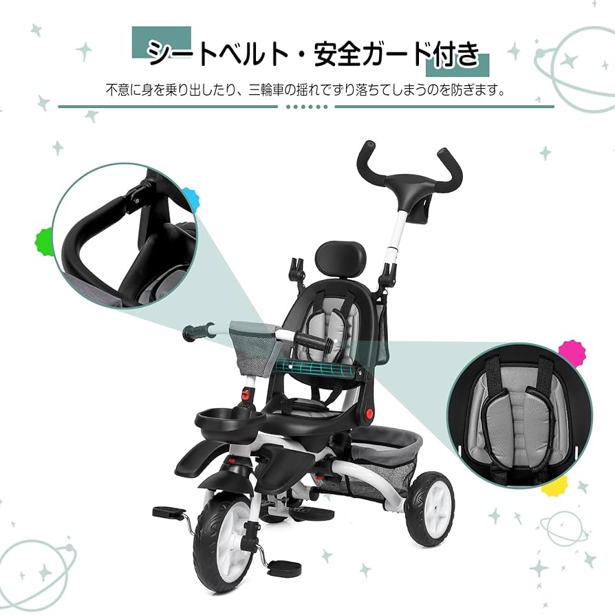 Thinkmax 子供三輪車 ベビーカー 5in1 乗用玩具 1~5歳 ブラック Amazon.co.jp: Thinkmax 子供三輪車 ベビーカー 5in1 折りたたみ