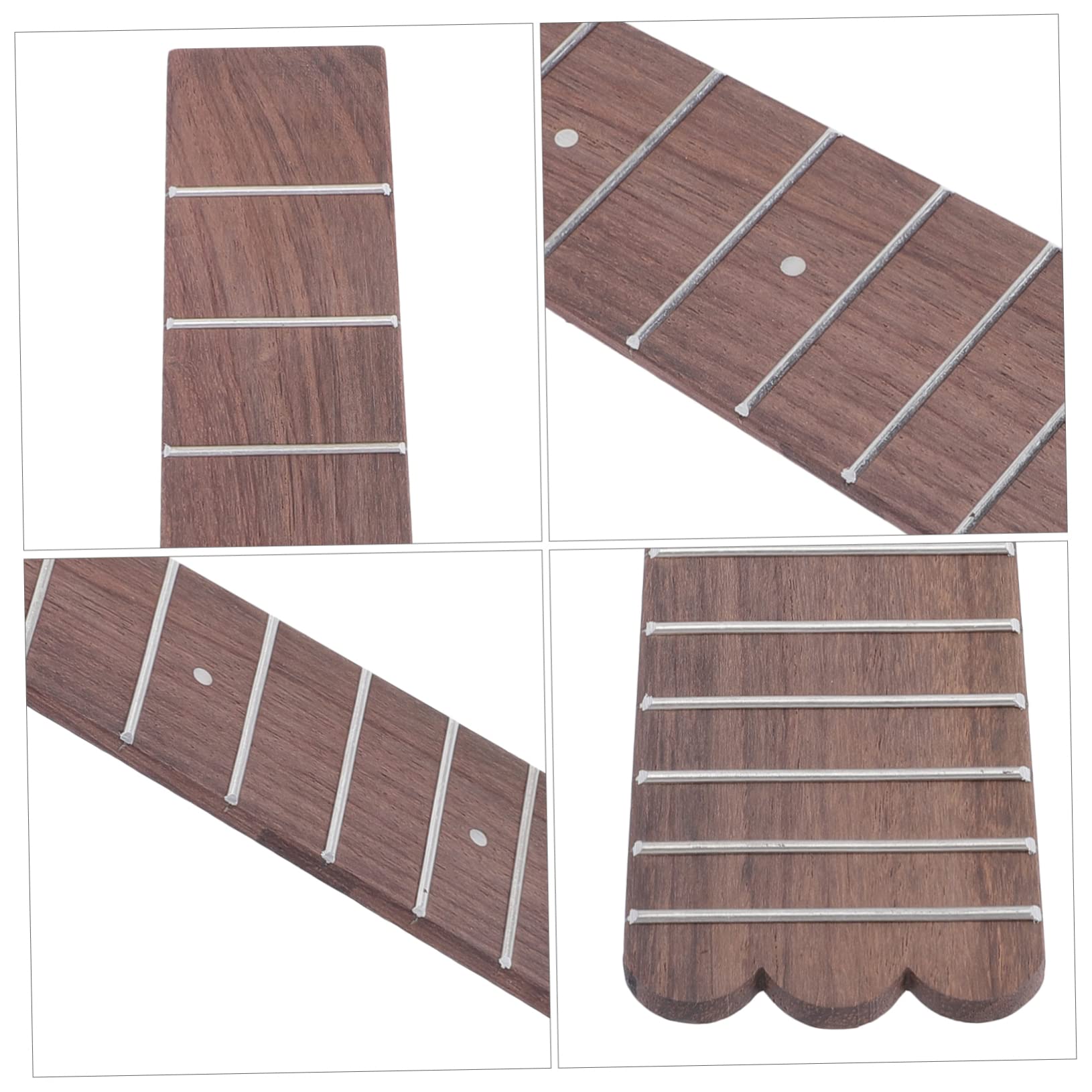 Yardwe Wooden Ukulele Replacement Fretboard Rosewood Guitar Fingerboard with Frets Durable and Safe Material for Easy Installation and Use