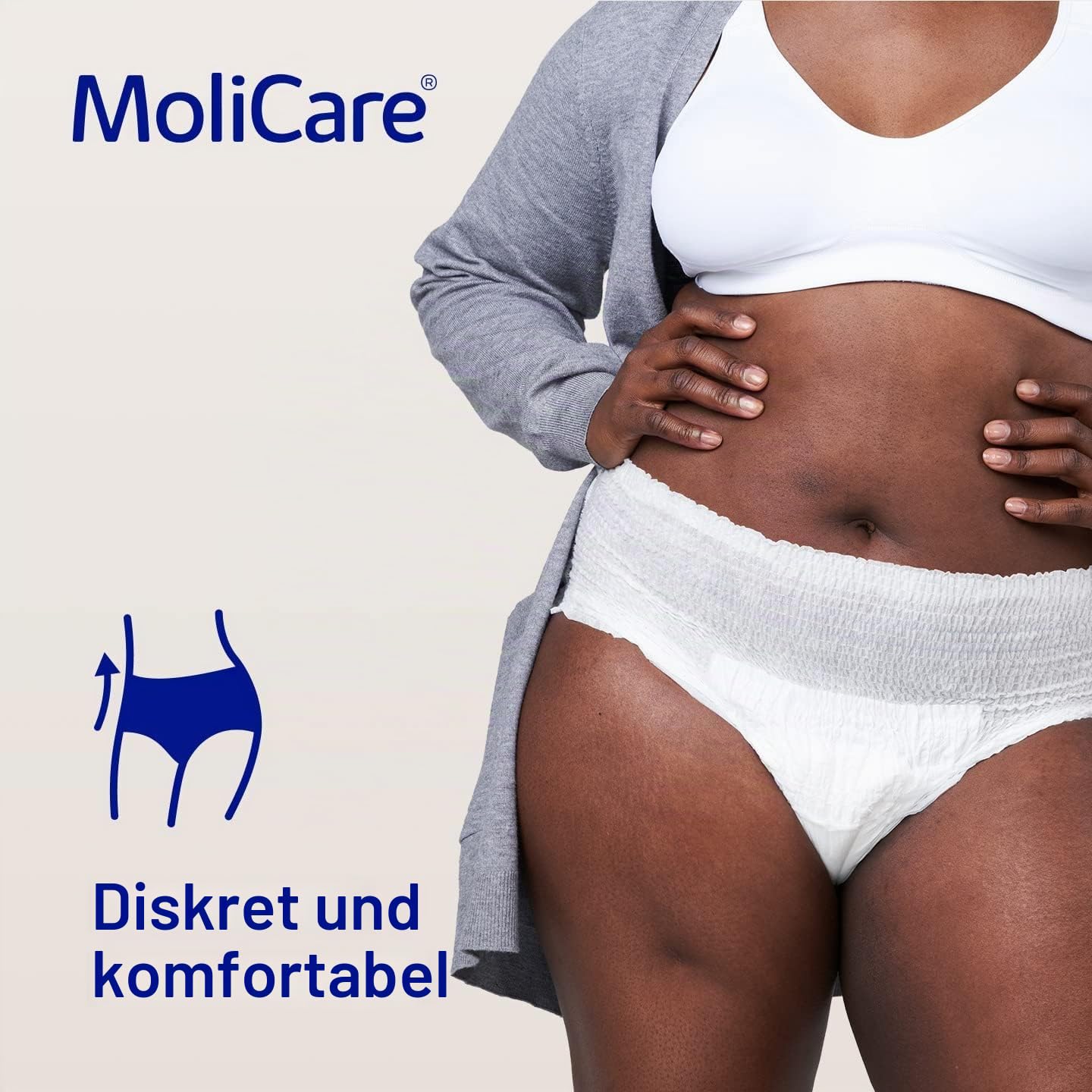 MoliCare Premium Mobile Einweg-Inkontinenzhosen: für Damen und Herren mit Inkontinenz; 6 Tropfen, Größe L, 4 Packungen mit je 14 Paar (56 Stück)
