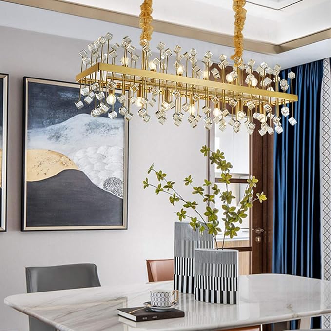 NSXBY Creatief Warm Kleur Glas Tijdens Verlichting, Opknoping Licht, E14 Moderne Minimalistische Licht Luxe Kristallen Kroonluchter Lights, Woonkamer Kledingwinkel Slaapkamer Garderobe Lampen-Bal kristal 120* 38cm photo 3