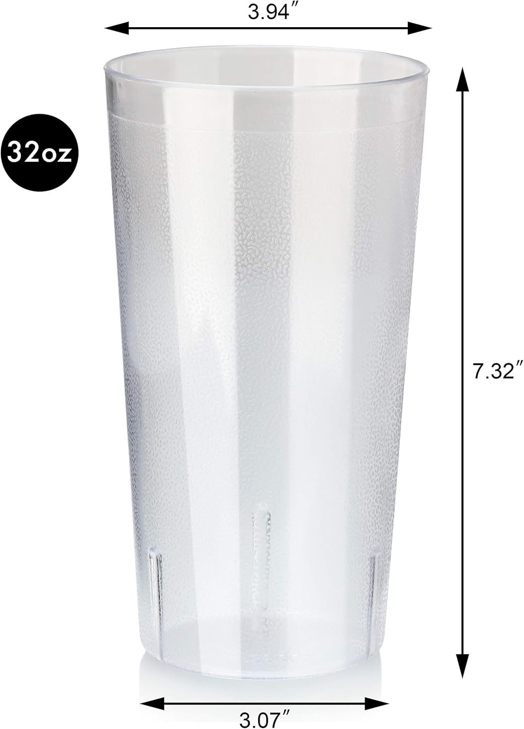 New Star Foodservice Restaurant-Grade Polycarbonate Beverage Tumblers, 32 oz, Clear, Set of 12 - Image 3