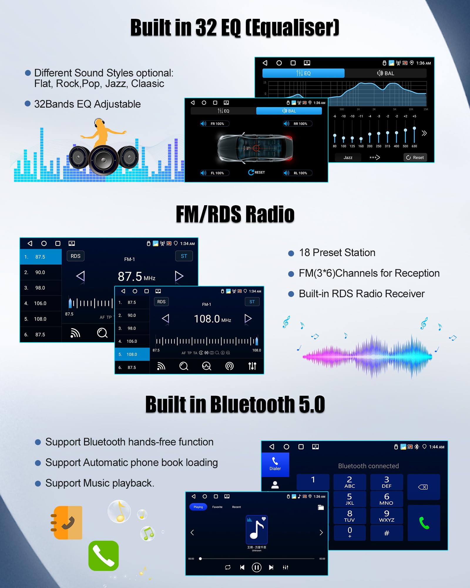 SIXWIN 4+64G Android 15 Autoradio per Mercedes Benz Smart Fortwo 451 2005-2010 con CarPlay/Android/Mirror Link,9" HD TouchScreen Schermo con Navigatore WiFi Bluetooth 5.0 RDS FM Comandi al Volante