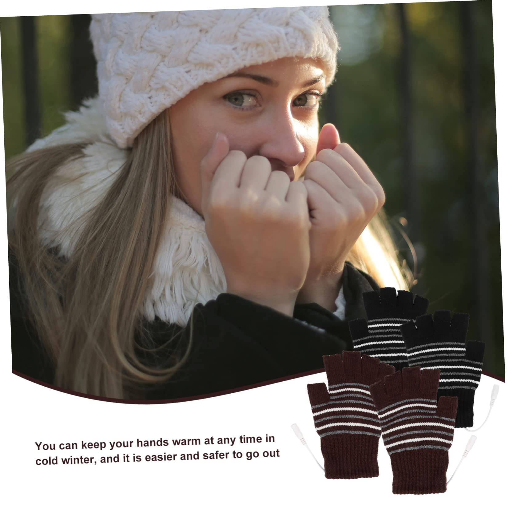 ibasenice Guantes Térmicos Calefactables USB para Invierno De Ajustables Y Lavables Guantes Eléctricos De para Actividades Protección Frío Viento para Esquí Y Senderismo