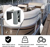 Vista 3 de Pinzas para guardabarros Pontón con resorte, clips de metal para guardabarros de barco para rieles cuadrados, perchas ajustables de acero