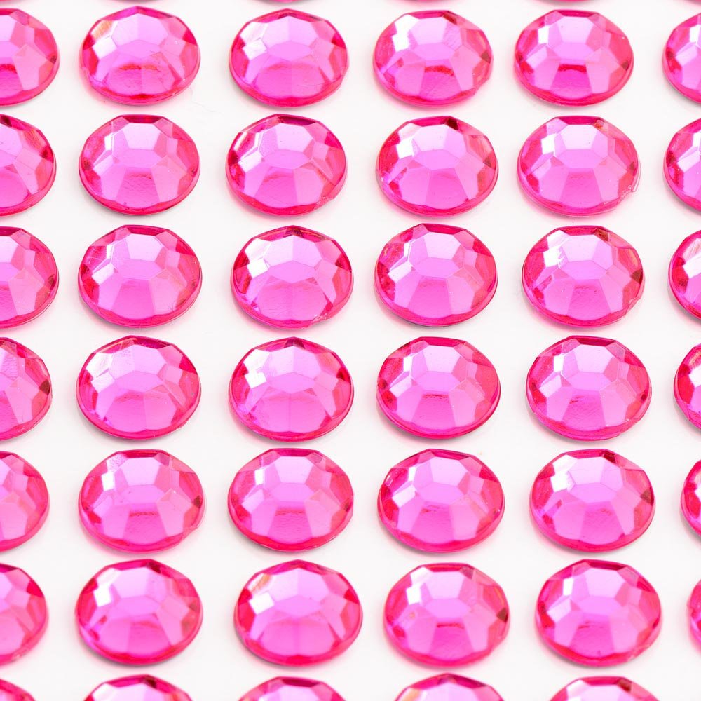 Italian Options Cerise - 10Mm Diamante Rhinestone Gem Crystal Stickers (50 Pcs)