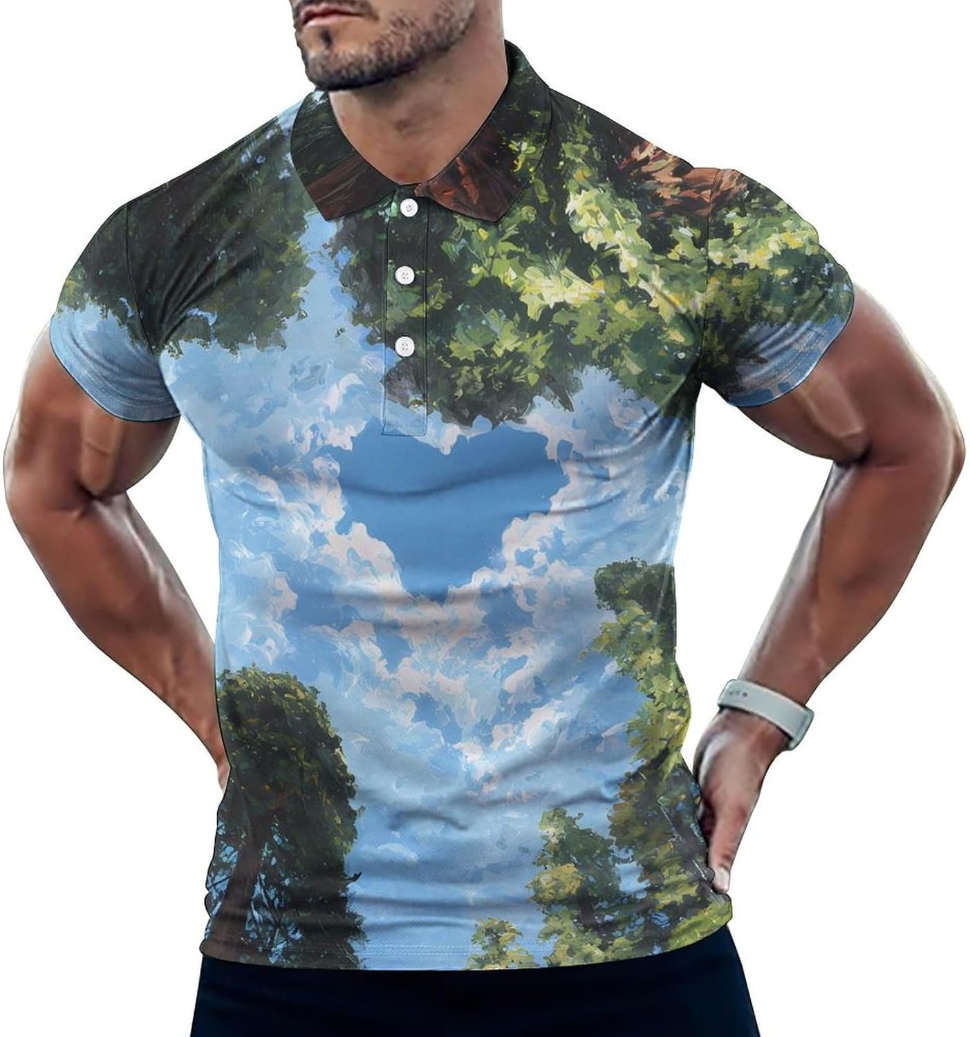 Love is in The Trees Golf Polo Shirts for Men Casual T Shirts 5X-Large