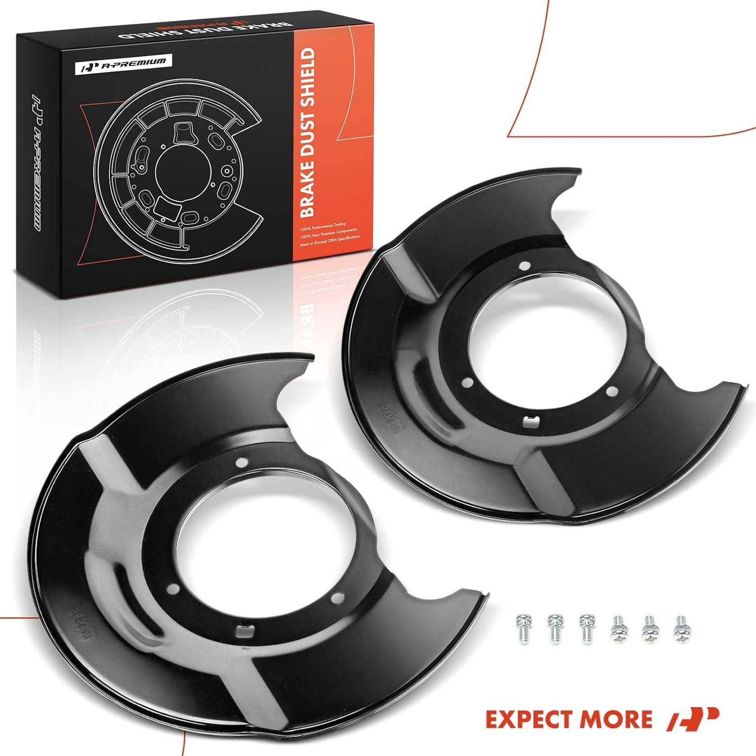 A-Premium Front Driver and Passenger Side Brake Dust Shield Compatible with Honda Models - Accord 1998 1999 2000 2001 2002 2.3L, with 14 Inch Disc Brakes, with 4 Stud Hub