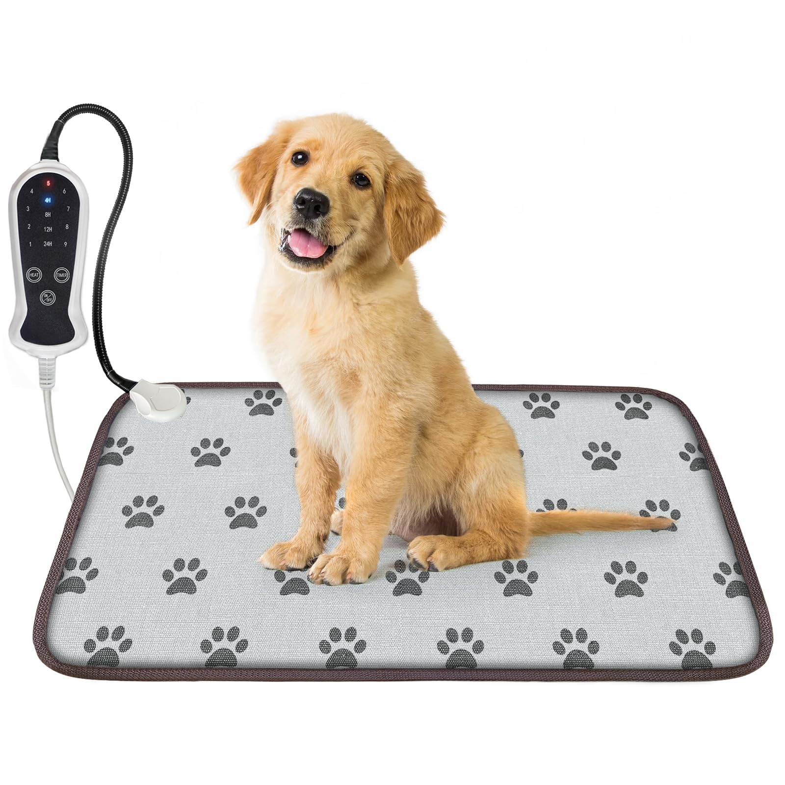 RC SLL RC SLL Dog Heating Pad for Large Dogs, Pet Heating Pads for Dogs Cats, Waterproof Heated Pet Pad with Smart Thermostat Switch, Puppy Heating Pad for Whelping Box(FootPrint,48 * 72cm)