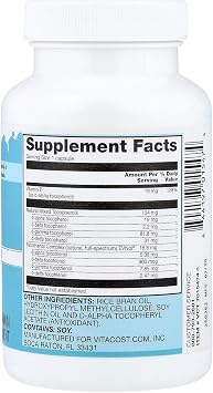 Vitacost Vitamin E & Tocotrienol Complex, 60 Liquid Capsules