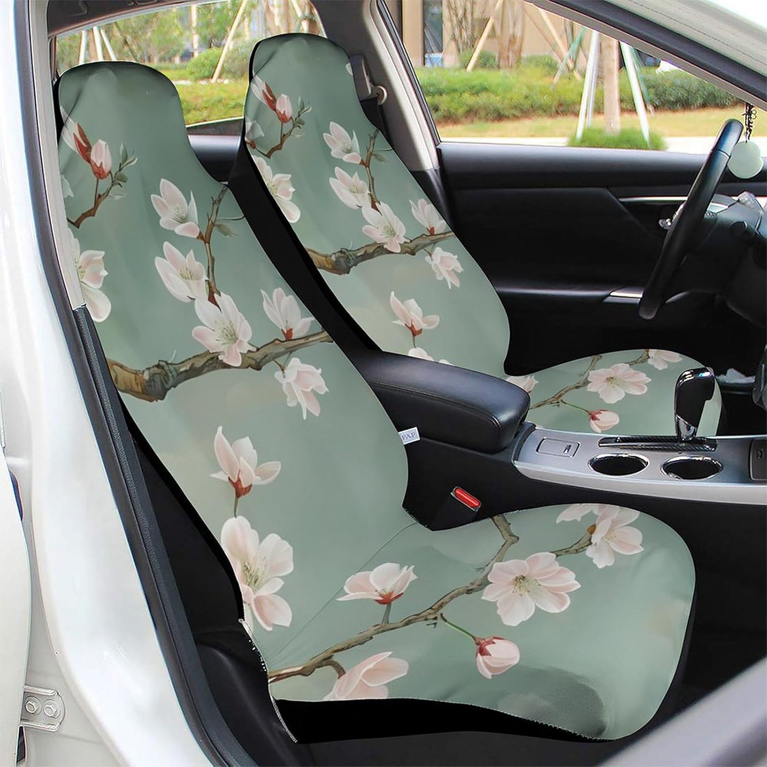 Almond Blossoms Painting Car Seat Covers Automotive Seat Covers Car Seat Protector Auto Front Seats Protector for Most Cars 2PCS