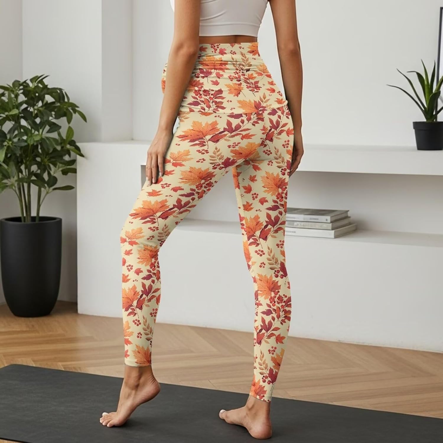 Women's Maternity Workout Leggings Over The Belly Pregnancy Yoga Pants with Pockets Soft Activewear Pants