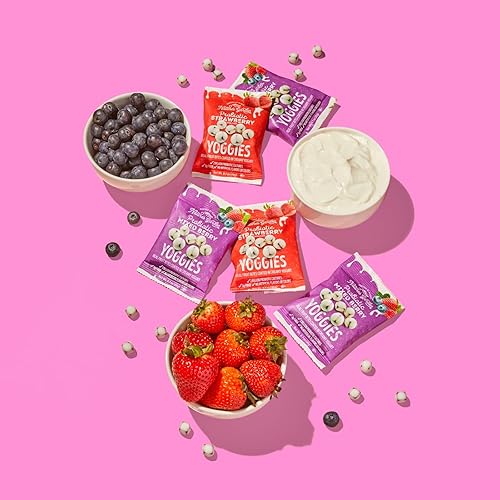 Miniatura 8 de Nature's Garden Probiotic Yoggies Paquete múltiple, 21 onzas (Strawberry Yoggies 15x0.7 oz + Mixed Berry Yoggies 15x0.7 oz), aperitivo cubierto de