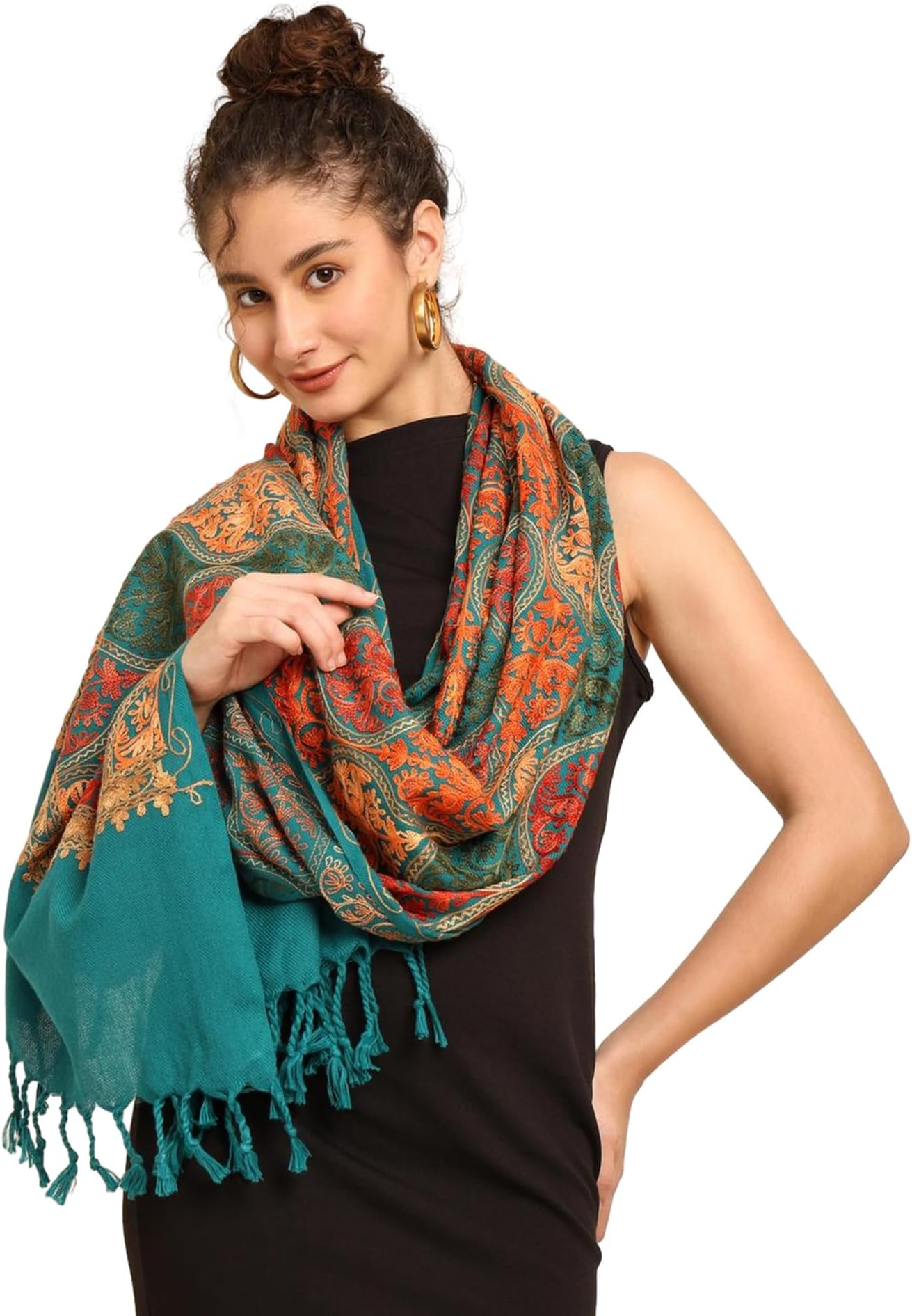 KE KANHA EXPORTS scarf for women stylish | Scarf For Women | face mask | Printed Fancy Tassle Full Face Cover | Head | Hair Face Protection | Sun Protection in summer & Winter | Lightweight