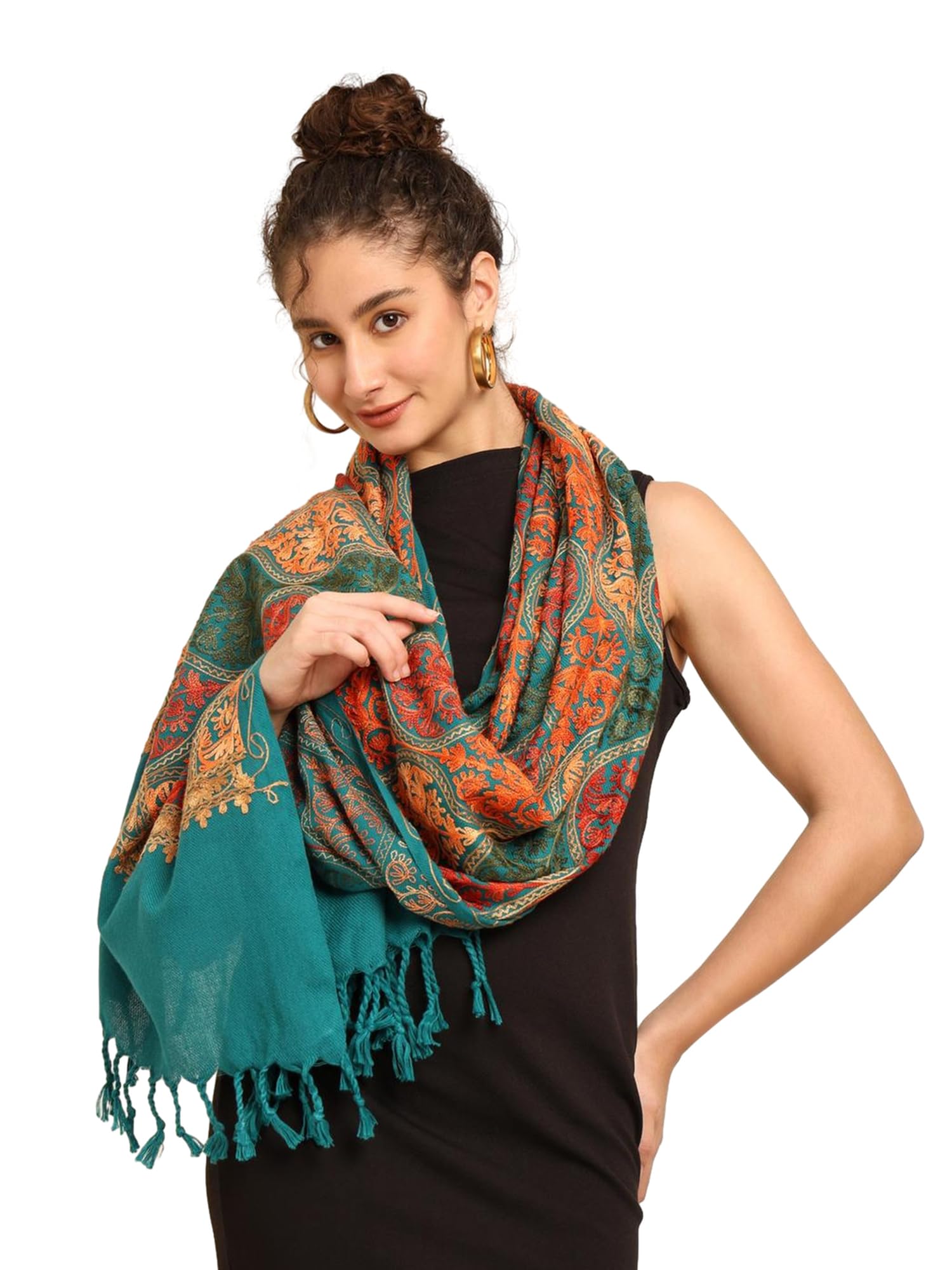 KE KANHA EXPORTS scarf for women stylish | Scarf For Women | face mask | Printed Fancy Tassle Full Face Cover | Head | Hair Face Protection | Sun Protection in summer & Winter | Lightweight