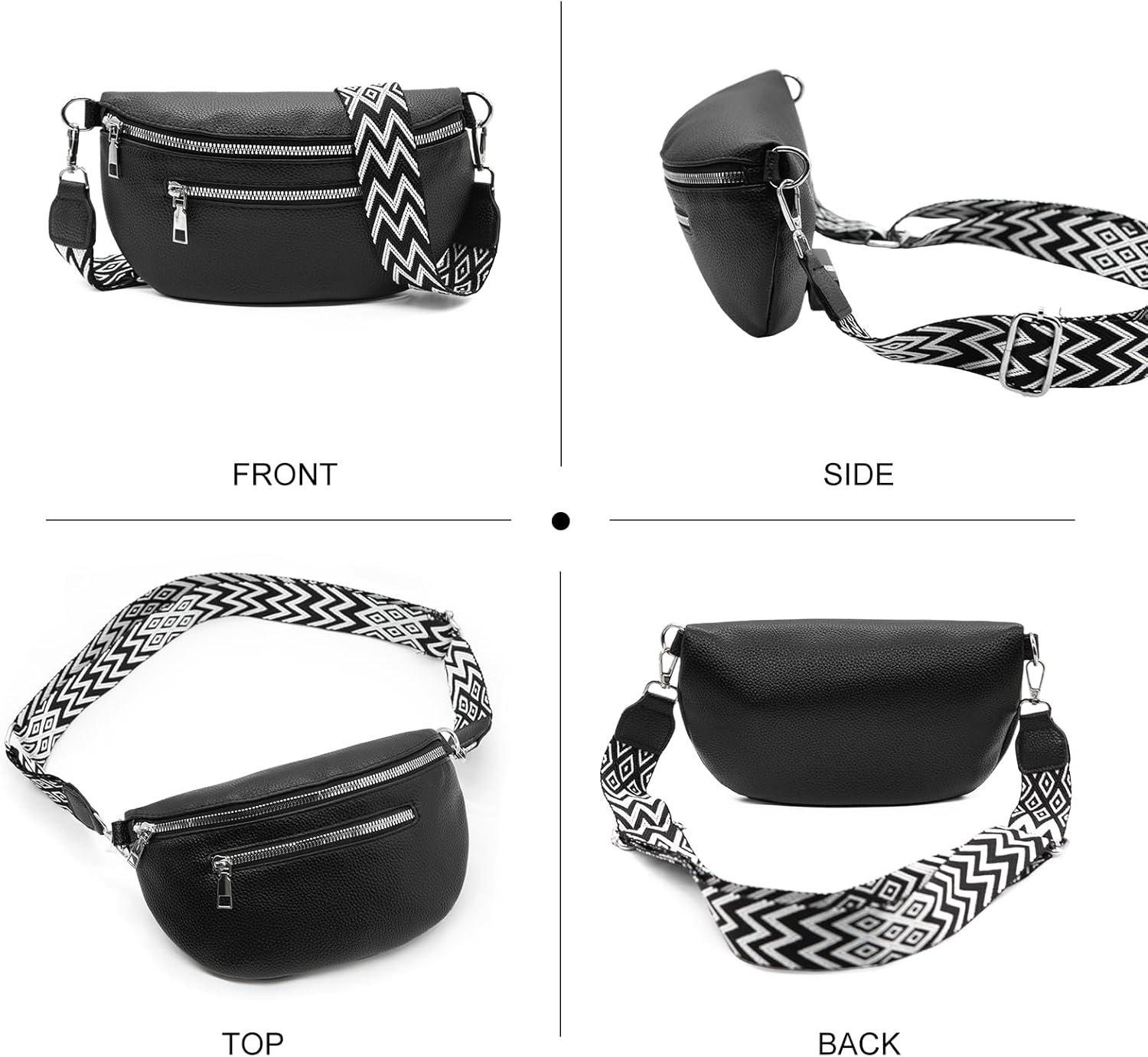 Long Keeper Faux Leather Crossbody Bags Bum Bag for Women Fanny Pack Lady Trendy Shoulder Sling Bag Leopard Waist Bags Belt Bag