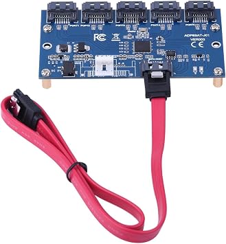 SATA Adapter Card Riser Card Hub With 5 Port Multiplie Support and Hot Swap