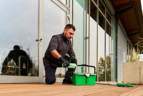 Miniatura 13 de Unger AK015 Kit de limpieza de ventanas PRO Set  Funda para lavadora eléctrica, escobilla ErgoTec, cubo 18L, limpiador líquido de vidrio 1L,